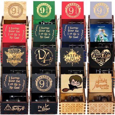 Wizardry School Owl Messenger Wooden Hand Music Box Frozen Dragon ball Home Decoration Childrens Christmas And New Year Gift
