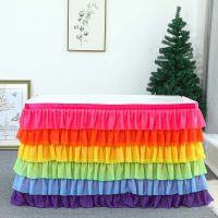 5 Layer Tulle Table Skirt Tutu Table Skirts Tableware Baby Shower Birthday Party Decorations Banquet Wedding Home Party Supplies