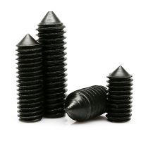 1/10/50X M2 M2.5 M3 M4 M5 M6 M8 M10 M12 M16 Black Grade 12.9 Steel Hex Hexagon Socket Tapered End Bolt Cone Point Grub Set Screw Fasteners