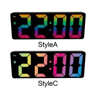 Digital Colorful Alarm Clock Large Display Seniors Dimmer Bedside Snooze