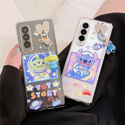 Korea Cute Cartoon Pendant Phone Cases For Samsung Galaxy Z Fold 3 Clear PC Hard Cover Case For Samsung Z Fold3 ZFold3 ZFold 3