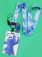 สายคล้องคอ สายคล้องบัตร สายห้อยโทรศัพท์ พร้อมซองใส่บัตร ลาย *STITCH* สวย ซองบัตรใส่บัตรเป็นพลาสติก สำหรับบัตรขนาด 6x8 cm สายกว้