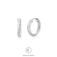 Maison de Jewels - Medium Twist Hoop Earrings ต่างหูเงินแท้ ต่างหูห่วง ต่างหูใส่ทุกวัน