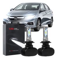 หลอดไฟหน้า LED 6000K สีขาว สําหรับ HONDA City t9a 2014-2019 2 ชิ้น รับประกัน 10 เดือน