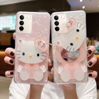 เคสโทรศัพท์กระจกการ์ตูนทำขึ้นสำหรับ VIVO V27 Pro V27 V27e V25 Pro V25e V25ป้องกันนุ่มเคสกันกระแทกฝาหลัง