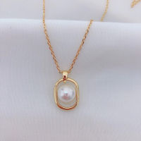 Simple Elegant Oval Pearl Pendant Necklace For Women Copper Jewelry Female Accessories