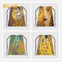 Drawstring Bags Customized Oil Painting Tears Bag For Women Gustav Klimt Ladise Fashion Bag Kids Backpack Boys Girls Storage Bag Drawing Painting Supp