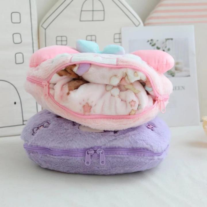 ร้อน-sanrio-mymelody-kuromi-cinnamoroll-น่ารักบ้านผ้าห่มขนาดเล็กแบบพกพาสำนักงานเครื่องปรับอากาศ-nap-ผ้าห่มหมอนผ้าห่ม