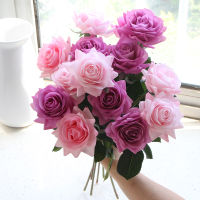 【cw】15pc Real Touch Rose nch Latex Artificial Rose Bouquet Decor Home Wedding Party Valentines Day Birthday Gift Fake Flowers