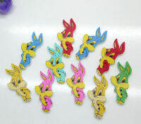 50pcs 14x32mm Mixed Cute Animal Rabbit Wooden Buttons For Clothes Crafts Sewing Scrapbooking DIY Accessories Haberdashery