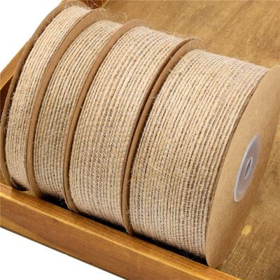 Natural Vintage Jute Burlap Linen Fabric Ribbon For Weddings Floristry Events Party Home Bows Christmas Decor DIY Gift Packing Gift Wrapping  Bags