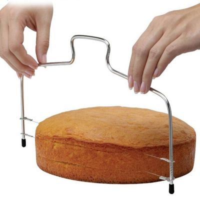 1ชิ้นเส้นคู่ปรับได้เครื่องมืออบขนม Diy แม่พิมพ์สแตนเลสเค้กเครื่องมือทำเค้กที่ตัดขนมปังสายมีด Lb 123