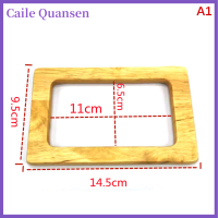 Caile กระเป๋าไม้ตกแต่งใหม่สายรัดไม้สี่เหลี่ยมกระเป๋าถือสีทึบเปลี่ยนอุปกรณ์เสริม DIY ชิ้นส่วนกระเป๋าคลัทช์ของผู้หญิง