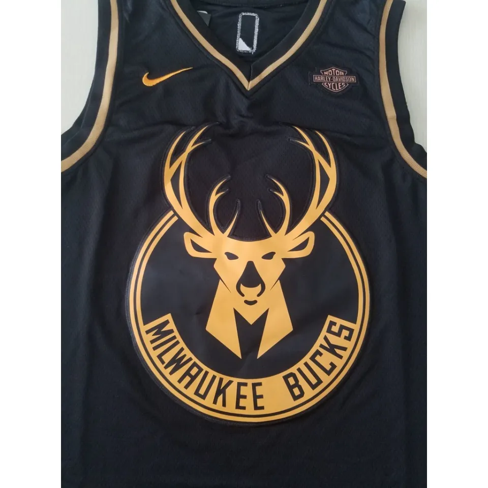 NBA Men's Milwaukee Bucks #34 Giannis Antetokounmpo Black Golden