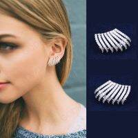 GODKI 19mm Elegant Claws Full Cover For Earlobe Cubic Zircon Dubai Stud Earrings For Women Wedding boucle doreille 2018