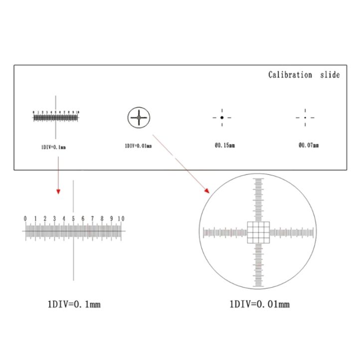 ครอบครัวที่น่าทึ่ง-สไลด์คาลิเบรชั่นกล้องจุลทรรศน์0-01มม-สำหรับเลนส์ใกล้ตาอิเล็กทรอนิกส์กล้องจุลทรรศน์