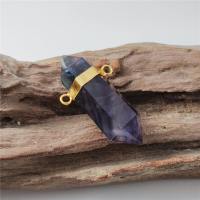 FUWO Natural Rainbow Fluorite Double Point Pendant, Handmade Faceted Crystal Necklace Accessories For Jewelry Making PD454 5Pcs/