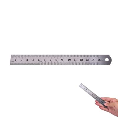 Metric Rule Precision Double Sided Measuring Tool 15cm Metal Ruler Stainless steel 1PC