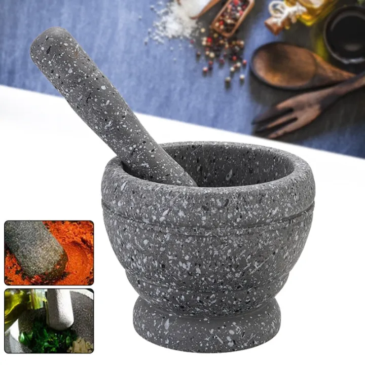 Resin Mortar Pestle Tool Set 11 Cm Large Mortar Kitchen Herbs Spices
