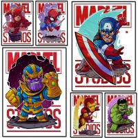 Superhero The Avengers โปสเตอร์-Deadpool, Spiderman,กัปตันอเมริกา,Iron Man, Hulk - Wall Art ภาพวาดผ้าใบ-ของขวัญตกแต่งบ้าน