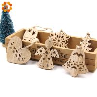 New!6PCS Cute Christmas Snowflakes amp;Deer amp;Tree Wooden Pendants Ornaments Christmas Party Decorations Xmas Tree Ornament Kids Gift