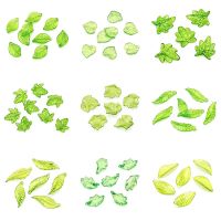 30pcs/lot Mixed Green Leaves Plastic Pendants Various Spacer Charms Beads For Jewelry Making Diy Necklace Bracelet Earring Beads