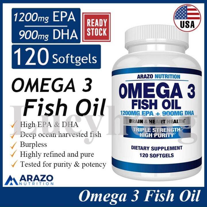 Arazo Nutrition Omega 3 Fish Oil 4080mg High EPA 1200mg DHA 900mg