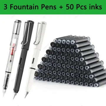 Fountain Pen Ink Set Replaceable Calligraphy pens for writing 0.38mm Nib  Office School Supplies Stationery Smooth Writing