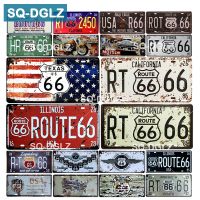 【YF】✣﹍❂  [SQ-DGLZ] Hot 66 License Plate Store Bar Wall Decoration Tin Sign Metal Painting Plaques Poster
