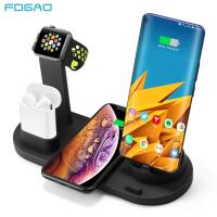 ZZOOI 4 in 1 Wireless Charger Dock Station for Apple Watch 6 iPhone 14 13 12 11 XS XR X 8 Airpods Pro Samsung S22 Fast Charging Stand