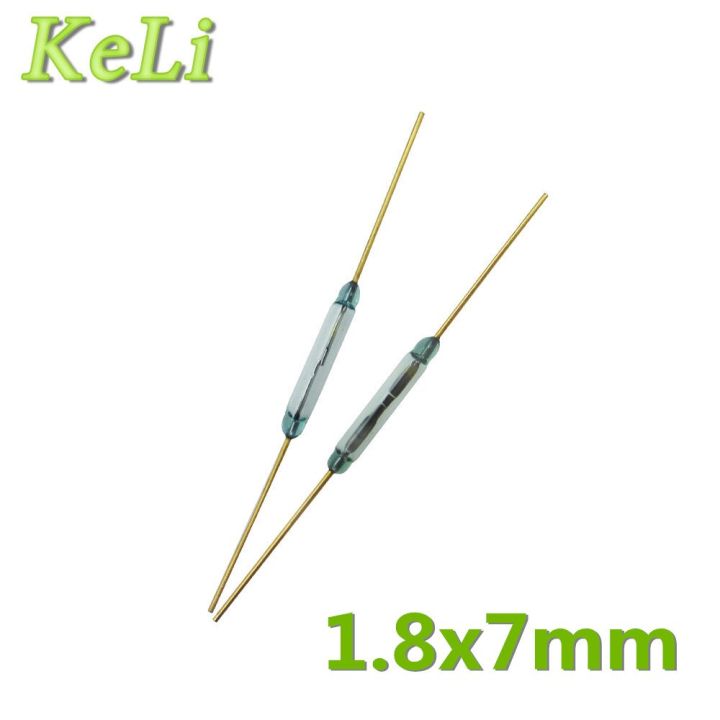 10Pcs Reed Switch 1.8X7Mm Green Glass Open Contact For Sensors 100%
