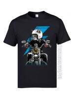 Skull And Cat Print Tshirt Retro Motorcycle Tshirt Funny Print Vintage Men