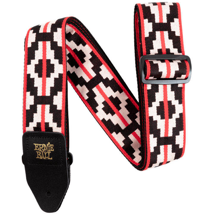 ernie-ball-p05322-ristra-red-jacquard-strap-สายสะพายกีตาร์-3in1-ลวดลายศิลปะ-สำหรับกีตาร์โปร่ง-กีตาร์ไฟฟ้า-กีตาร์เบส-รุ่น-classic-jacquard-made-in-canada