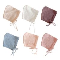 ♝ 1 Pc Baby Girl Hats Cotton Solid Color Baby Hats amp; Caps For 0-24 Months Newborn Babies Knitted Hat With Lace Flowers