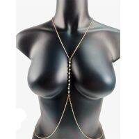 Fashion Body Jewelry Pearl Chest Chain Goth Waist Chain Sexy Bikini Bra for Women Girl Beach Simple Luxury Gift Accessories Goth