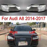 ฝาครอบไฟหน้ารถยนต์หน้ากากโป๊ะไฟแบบโปร่งใสสำหรับ A8 Audi D4 2014-2017ไฟหน้าเลนส์แก้ว