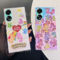 เคสมือถือซิลิโคนนิ่มสำหรับเคสใส่โทรศัพท์ OPPO A78 4G 5G NFC A57 A17k A17 A98 4G 2022 A77s A77 5G รูปการ์ตูนรูปแบบใหม่หมีสายรุ้งโปร่งใสกันกระแทก OppoA78 NFC