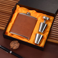 New Style 7oz Stainless Steel Hip Flask Set With 1 Funnel and 2 Cups Whiskey Wine Flagon Bottle Travel Drinkware For Gifts