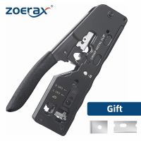 ZoeRax All-In-One Pass Crimper สำหรับ RJ45 RJ12 RJ11การเชื่อมต่อมาตรฐานและเครือข่ายที่มีการป้องกันและ CAT5/5e CAT6 CAT6a CAT7