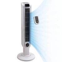 Lasko Portable 3-Speed Oscillating Tower Fan With Timer And Remote Control, 2510, White