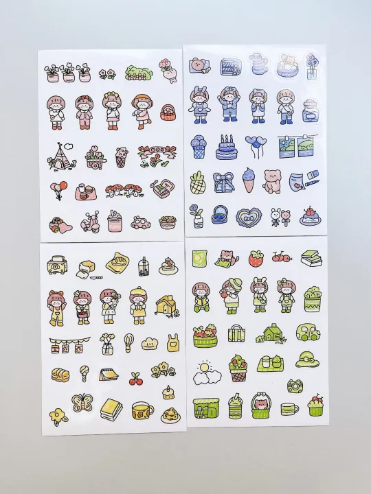 Girl Journal Sticker Gift Box PET Kawaii Stationery Scrapbooking