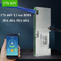 BMS อัจฉริยะ40A 30A 17S 62V 62.9V 50A 60A พร้อมฟังก์ชั่นการสื่อสารแอพพ์บลูทูธสำหรับสเก็ตบอร์ดแบตเตอรี่ลิเธียมไอออนจักรยานไฟฟ้า62V 35Ah 40Ah นันทนาการกลางแจ้งชิ้นส่วน