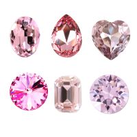 New Different Shapes Diy Beads Light Rose Shine Glass Crystal Pointback Rhinestone Glue on STrass for Craft jewels Decoration