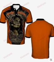 2023 new design- ใหม่ เสื้อยืด พิมพ์ลาย Harley-davidson 3D polo shirt-104