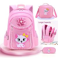 Nylon Student Schoolbag Female Korean Version 1-6 Grade Cartoon Cute Childrens Backpack Fashion Wild Multifunctional Bags Bolsa