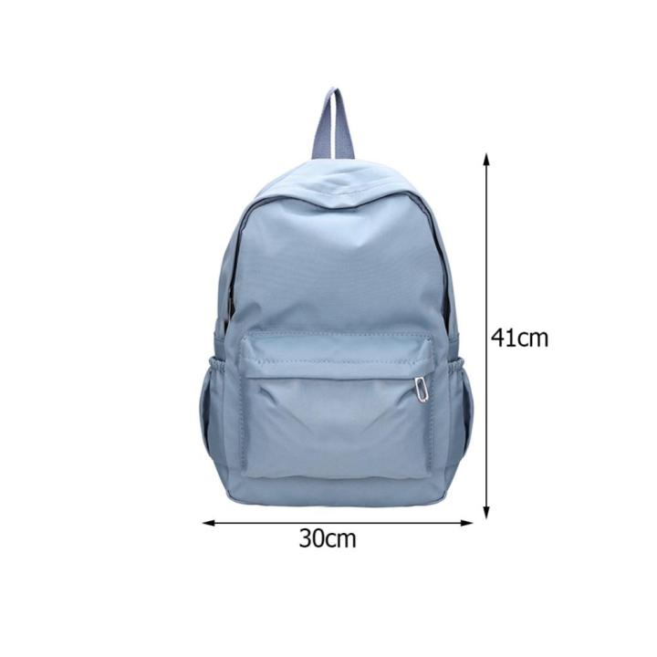 กระเป๋าเป้สะพายหลังสำหรับนักเรียนแฟชั่นผู้หญิงกระเป๋าสีทึบใบใหญ่แบบลำลอง