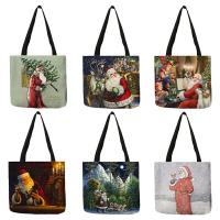 2020 New Arrival Christmas Bag Jolly Old Saint Nick Print Women Bags Casual Shoulder Bags for Shopping Traveling School B13140