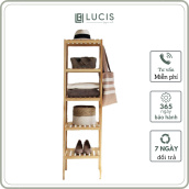 Kệ gỗ 5 tầng Lucis để đồ trang trí phòng ngủ, phòng khách đa năng - Táp vuông gỗ 5 tầng decor gia đình