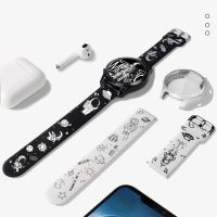 22mm 20mm watch strap for Samsung Galaxy Watch 4/CLASSIC 46mm 42mm Gear S3 active 2 Cartoon silicone bracelet huawai watch gt 2