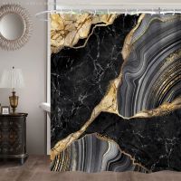 【CW】♙  Marble Shower Curtain Gold Texture for Abstract Pattern Fabric with 12